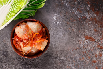 traditional kimchi cabbage on the table