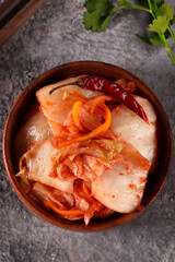 traditional kimchi cabbage on the table