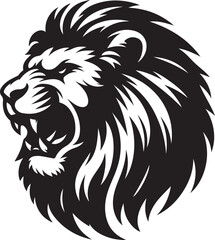 Lion head silhouette vector art illustration. Lion head vector.
