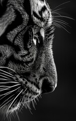 portrait of head tiger on a white background