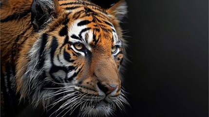 Naklejka premium portrait of head tiger on a white background