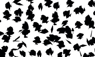 Set of black paint ink brush strokes 