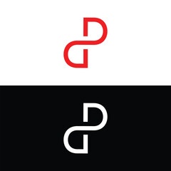 DP or PD monogram letter logo design