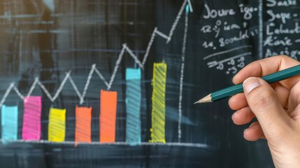 Business strategist explaining a growth strategy, right-aligned, pastel background, high resolution,