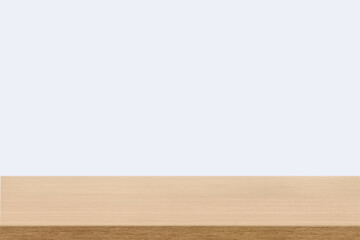 empty wooden table top in foreground isolated on background with clipping path. used for template mock up for display or montage products. showing your objects or mounting. wooden counter.