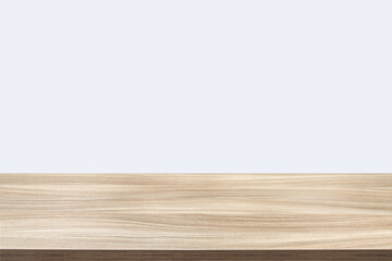 empty wooden table top in foreground isolated on background with clipping path. used for template mock up for display or montage products. showing your objects or mounting. wooden counter.
