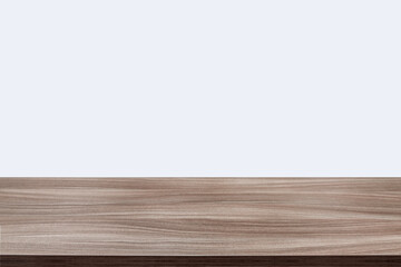 empty wooden table top in foreground isolated on background with clipping path. used for template mock up for display or montage products. showing your objects or mounting. wooden counter.