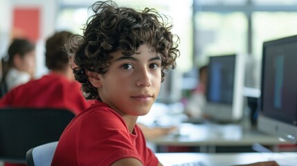 The boy in computer class