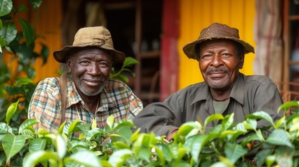 Tea farmers from passionately share their life experiences and insights on sustainable agriculture while surrounded by lush greenery.