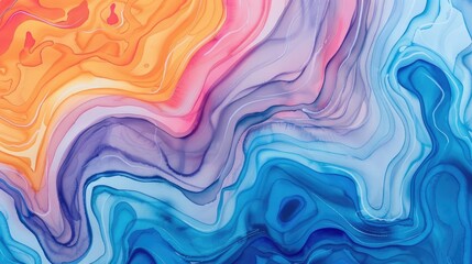 Obraz premium Luminous gradient watercolor, bright colors, fluid abstract design
