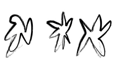 set of hand-drawn doodle stars vector illustration