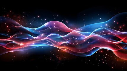 Obraz premium Vibrant Waves of Light and Color in a Cosmic Dance