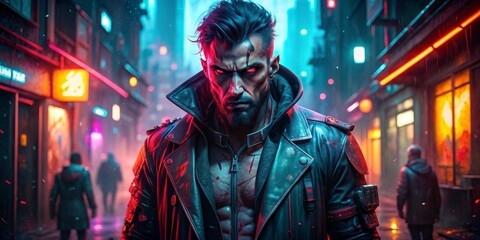 Obraz premium Cyberpunk City Street