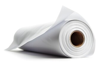 Roll of White Paper on a White Background