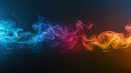 color full smoke on a black background. High quality photo, background, design, pattern, modern, bright, fog and smoke, illustration, art, abstract backgrounds, creativity
