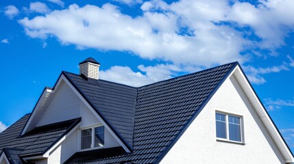 beautiful American style house with a blue sky