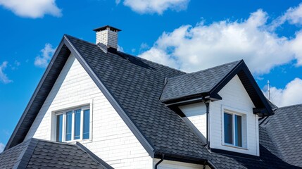 beautiful American style house with a blue sky