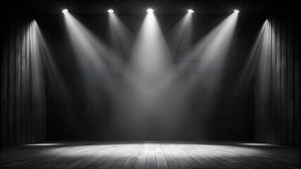 Monochrome Majesty: A Stage Bathed in Shadow and Light  AI generated