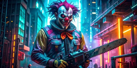 Creepy Clown in Neon City