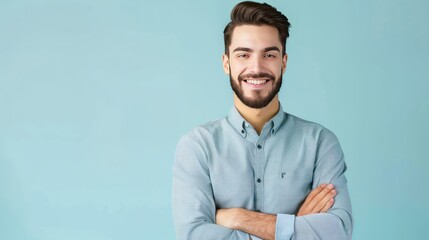 Fototapeta premium Feeling confident with a proud stance and a bright smile, receiving a promotion.