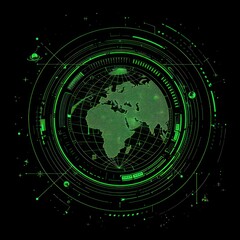 Fototapeta premium Blueprint: Design of music logo featuring a PAL in green on a gold background. Include world as additional design element.