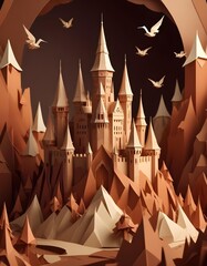 fantasy castle papercut