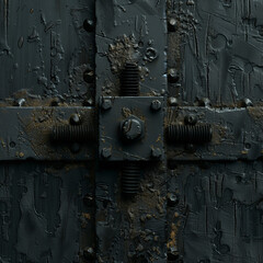 Rusty Bolts on Metal Plate
