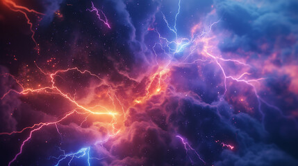 Obraz premium The Lightning effect background isolation, Illustration