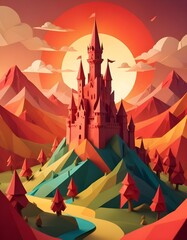 fantasy castle papercut