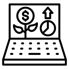 Online Investment Icon For Design Element