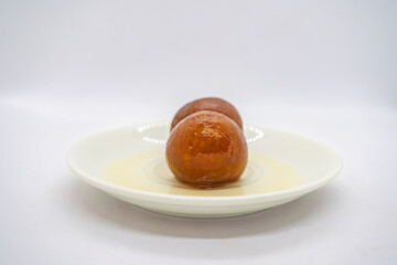 A Plate of Gulab Jamun Lal Mohan Sweets for Indian Ceremony Festival Diwali