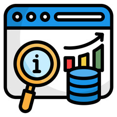 Big Data Analysis Icon For Design Element