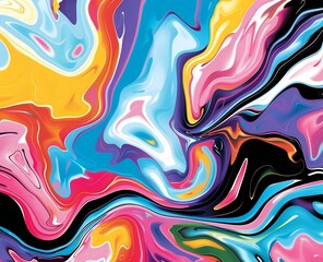 Fototapeta premium Abstract Vector Artwork with Dynamic Swirls and Bright Colors 