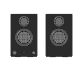 Audio speakers, speakers icon, music speaker flat illustration vector design