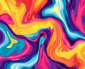 Fototapeta premium Abstract Vector Artwork with Dynamic Swirls and Bright Colors 