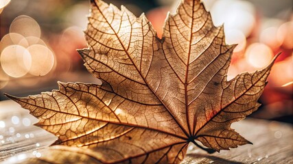 Golden Maple Leaf Close-up