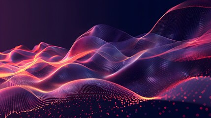 Fototapeta premium Vibrant Waves of Light: A Stunning Visualization of Digital Flow