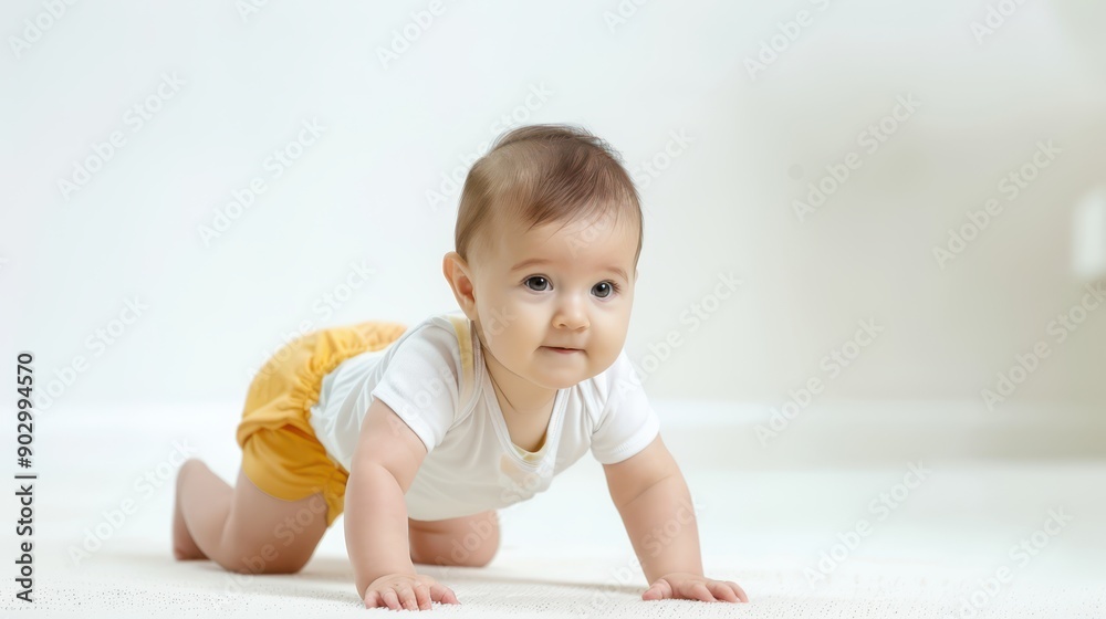 Canvas Prints a baby crawling on the floor