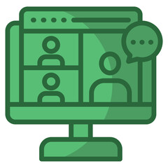 Virtual Meeting Icon For Design Element