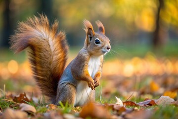 Squirrel in the autumn park