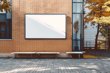 Blank signboard mockup on a school campus bulletin board, display your educational institutions event posters, Generative AI