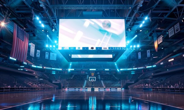 Sports Arena Billboard Blank Mockup Showcase Your Brand or Sponsorship Messages on Billboard, Generative AI