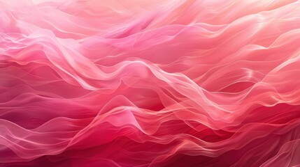 Obraz premium Dynamic waves of pink and red flowing seamlessly across the canvas, evoking a sense of movement and energy, suitable for abstract and modern art themes.