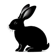  rabbit silhouette, black rabbit silhouette.