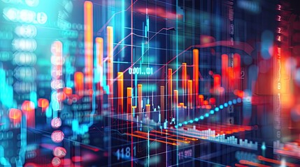 Visual representation of business growth with charts and graphs, highlighting development and success