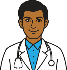 Fototapeta premium a man doctor colorful cartoon vector illustration