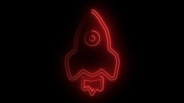 Rocket rad color icon animation saber video on black background