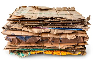 Stacked Cardboard Boxes Ready for Recycling