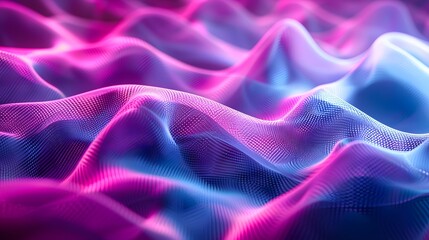 Obraz premium Vibrant Waves of Colorful Light in a Digital Landscape