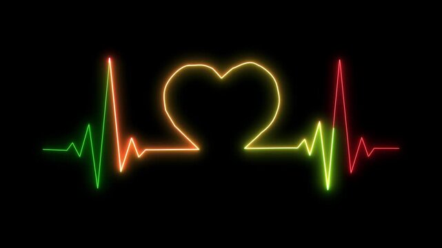 rad and heartbeat green love animation icon